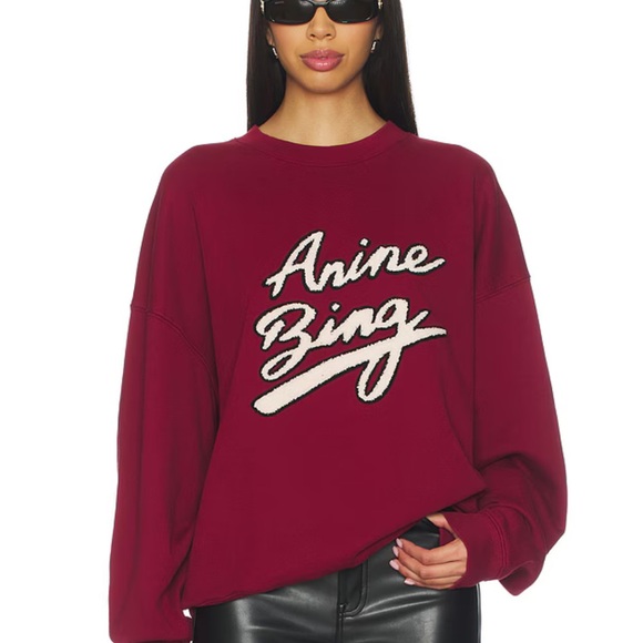 NWT✨ANINE BING Miles Chenille Sweatshirt in Cabarnet